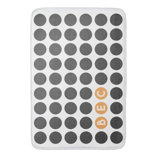 Drie Initiaal gestippeld Badmat (Voorkant Verticaal)