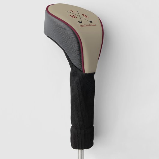 Drie Initialen en volledige naam en getransformeer Golfheadcover (Schuin)