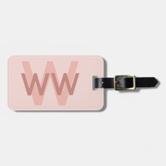 Drie Initialen stijlvol Bagagelabel (Voorkant horizontaal)