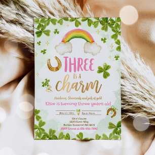 Drie is een Charm St Patrick's 3e verjaardag Kaart
