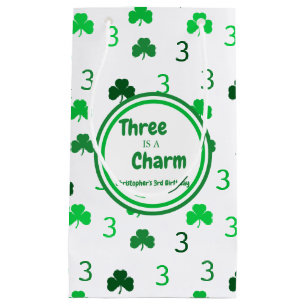 Drie is een charme St Patrick's Day 3e verjaardag Klein Cadeauzakje