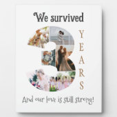 Drie jaar bruiloft Jubileum Fotoplaat (Voorkant)