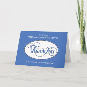 Drie jaar Employee Jubileum Business Dank u Kaart