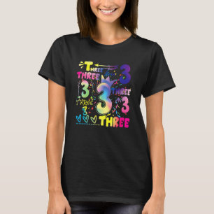 Drie jaar oud 3e verjaardag geboren in 2019 3 jaar t-shirt