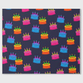 Drie jaar oud, helder gekleurd cadeaupapier (Vlak)