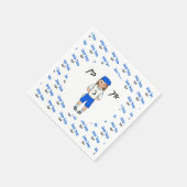 Drie jaar oude Custom Upsherin Boy Paper Napkin Servet (Hoek)
