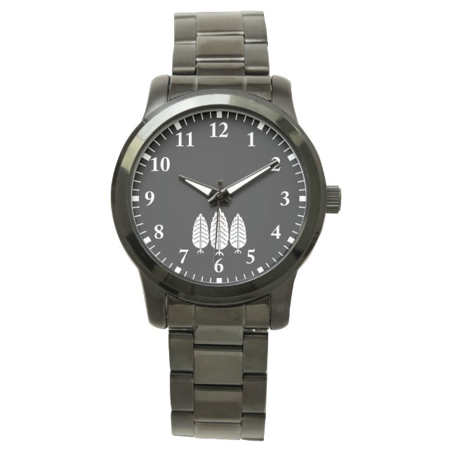Drie Japanse ceders Horloge (Voorkant)