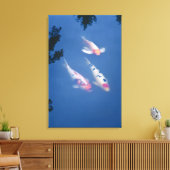 Drie Japanse koivissen in vijver Canvas Afdruk (Insitu (Woonkamer))