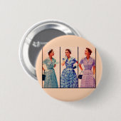 drie japonnen uit 1953 -  kleding ronde button 5,7 cm (Voorkant /achterkant)