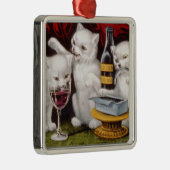 Drie Jolly Kittens op het Feest Metalen Ornament (Rechts)