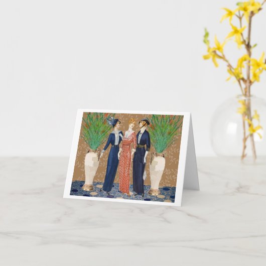 Drie Juiste Dames Kaart (Gele Bloem)