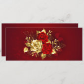 Drie juweelrozen feestdagenkaart (Voorkant / Achterkant)