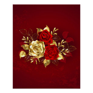 Drie juweelrozen perfect poster