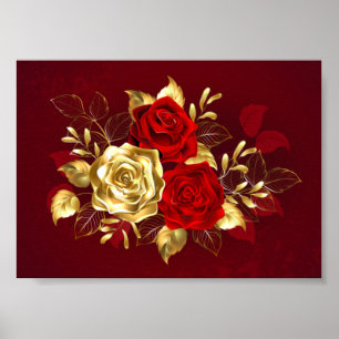 Drie juweelrozen poster