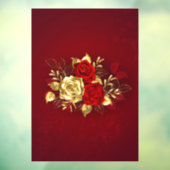 Drie juweelrozen raamsticker (Vel 3)