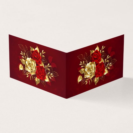 Drie juweelrozen visitekaartjes (Buitenkant)