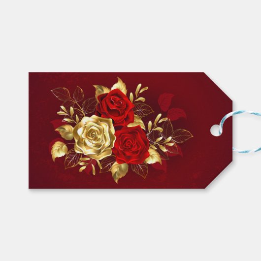 Drie juwelen Rozen Cadeaulabel (Voorkant (Horizontaal))