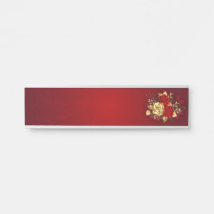 Drie juwelen Rozen Deurbordje