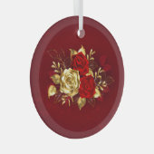 Drie juwelen Rozen Glas Ornament (Voorkant Rechts)