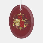 Drie juwelen Rozen Glas Ornament (Voorkant links)