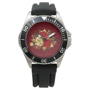 Drie juwelen Rozen Horloge