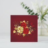 Drie juwelen Rozen Kaart (Staand voorkant)