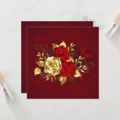 Drie juwelen Rozen Kaart (Voorkant / Achterkant in situ)