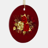 Drie juwelen Rozen Keramisch Ornament (Rechts)