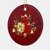 Drie juwelen Rozen Keramisch Ornament (Links)