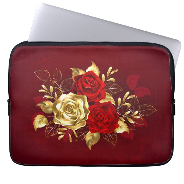 Drie juwelen Rozen Laptop Sleeve (Voorkant)