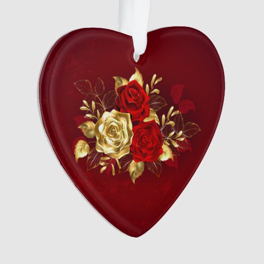 Drie juwelen Rozen Ornament (voorkant)