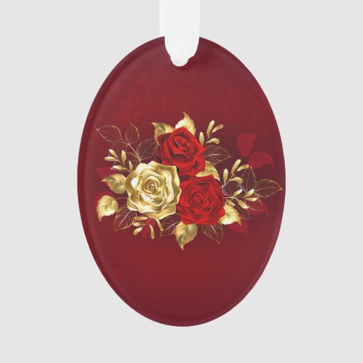 Drie juwelen Rozen Ornament (voorkant)