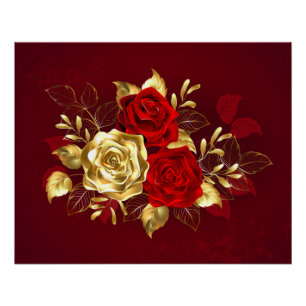Drie juwelen Rozen Perfect Poster