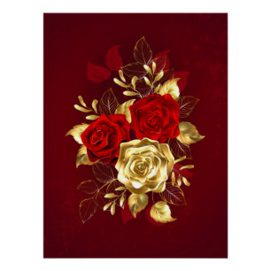Drie juwelen Rozen Perfect Poster