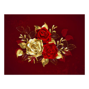 Drie juwelen Rozen Perfect Poster