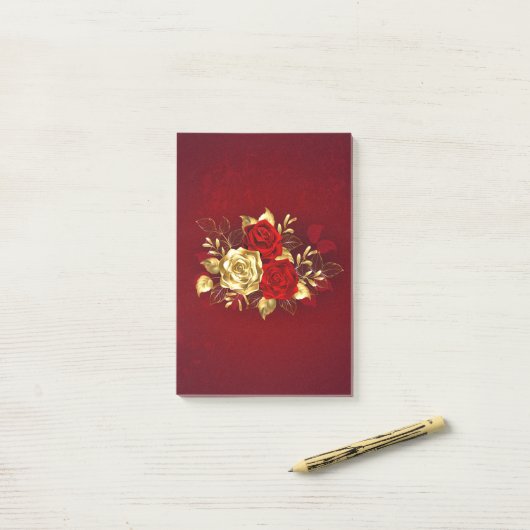 Drie juwelen Rozen Post-it® Notes (Op bureau)