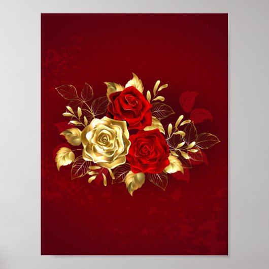Drie juwelen Rozen Poster (Voorkant)