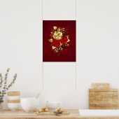 Drie juwelen Rozen Poster (Keuken)