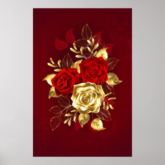 Drie juwelen Rozen Poster (Voorkant)
