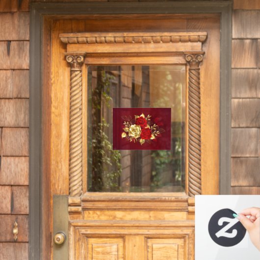 Drie juwelen Rozen Raamsticker (Huis Deur)