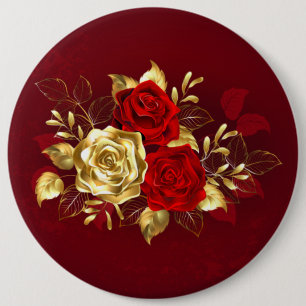 Drie juwelen Rozen Ronde Button 6,0 Cm