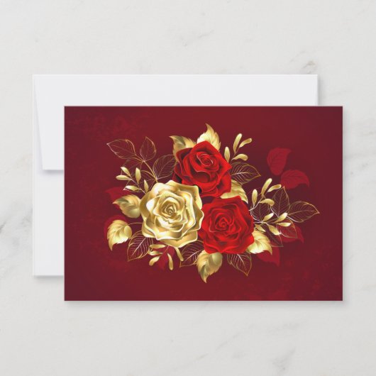Drie juwelen Rozen Save The Date (Voorkant)