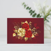 Drie juwelen Rozen Save The Date (Staand voorkant)
