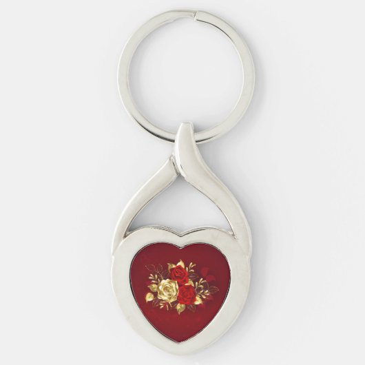 Drie juwelen Rozen Sleutelhanger (Voorkant)