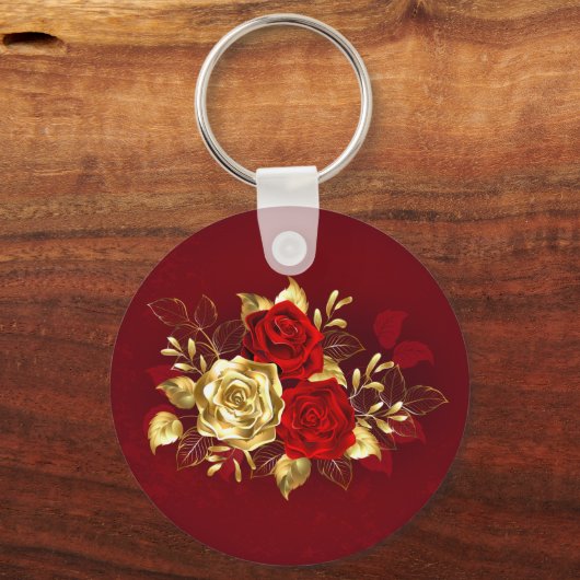 Drie juwelen Rozen Sleutelhanger (Voorkant)