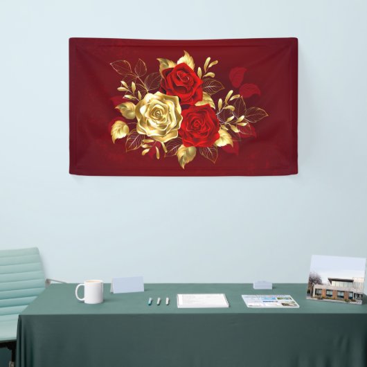 Drie juwelen Rozen Spandoek (Beurs)