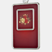 Drie juwelen Rozen Verzilverd Kader Ornament (Links)