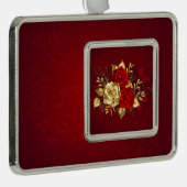 Drie juwelen Rozen Verzilverd Kader Ornament (Rechts)