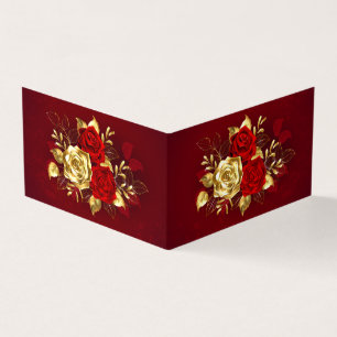 Drie juwelen Rozen Visitekaartjes