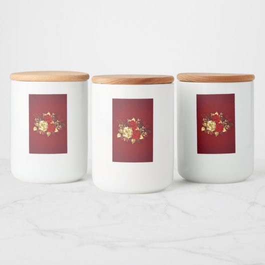 Drie juwelen Rozen Voedselcontainer Etiket (Flessen)